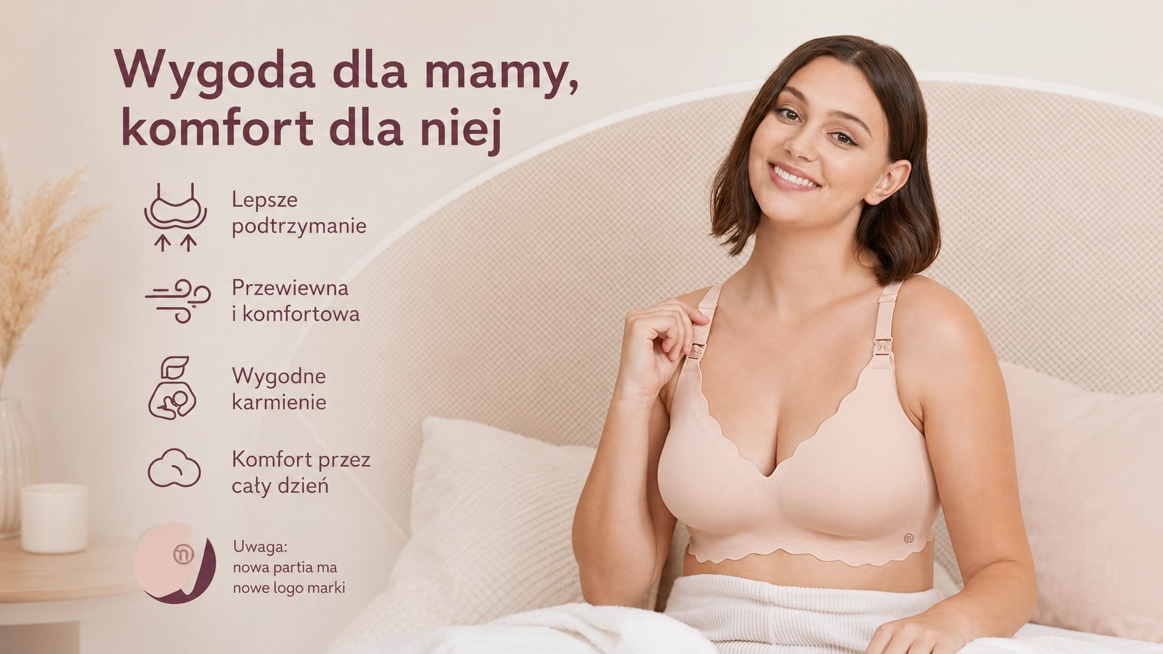 Bezszwowy kwiatowy biustonosz do karmienia Momcozy z technologią Jelly Strip