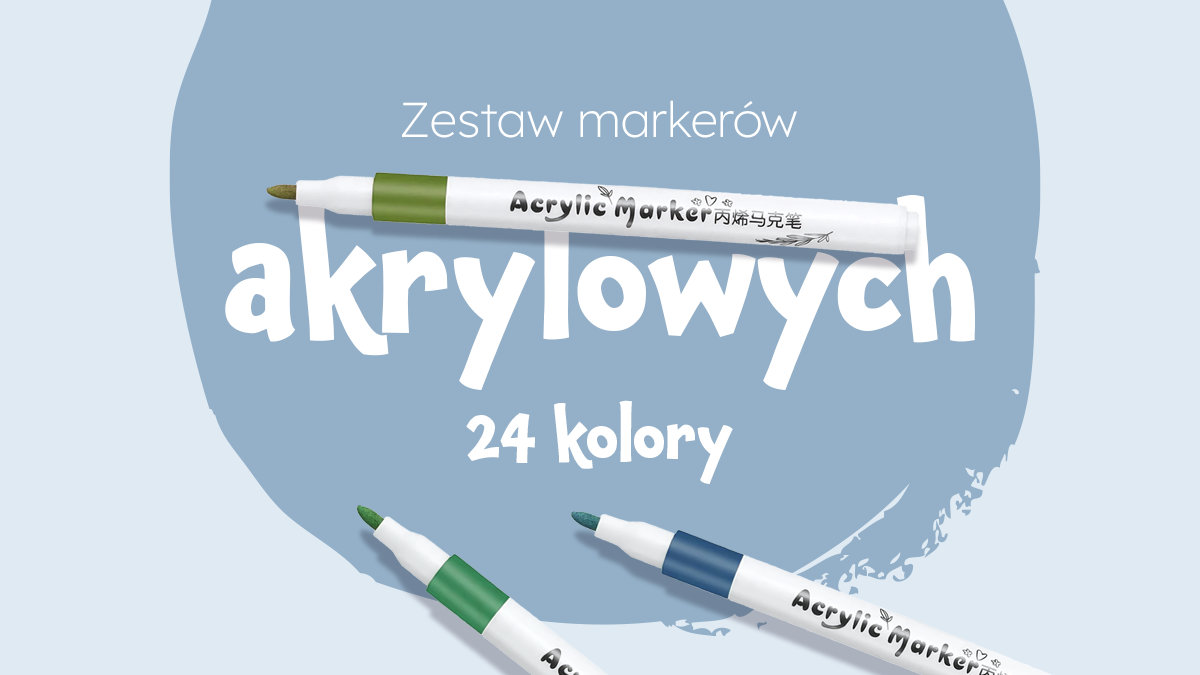 zestaw markerów akrylowych w opakowaniu