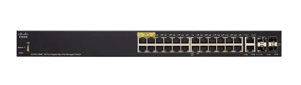 CISCO SG350-28MP 28-PORT Gigabit MAX POE MANAGED SWITCH