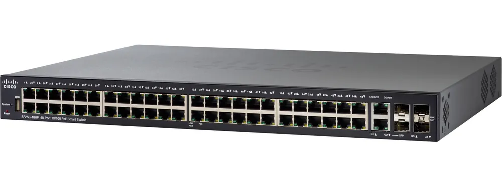 Porte PoE ethernet veloci Cisco SF250-48HP 48