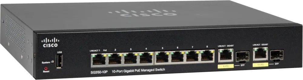 CISCO SG350-10P SWITCH GESTIONADO DE 10 PUERTOS GIGABIT/POE