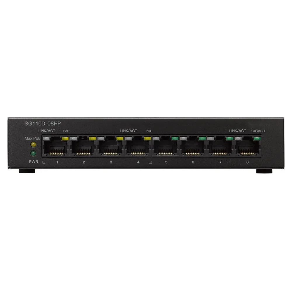 CISCO SG110d 08HP Interruptor Gigabit PoE de 8 puertos