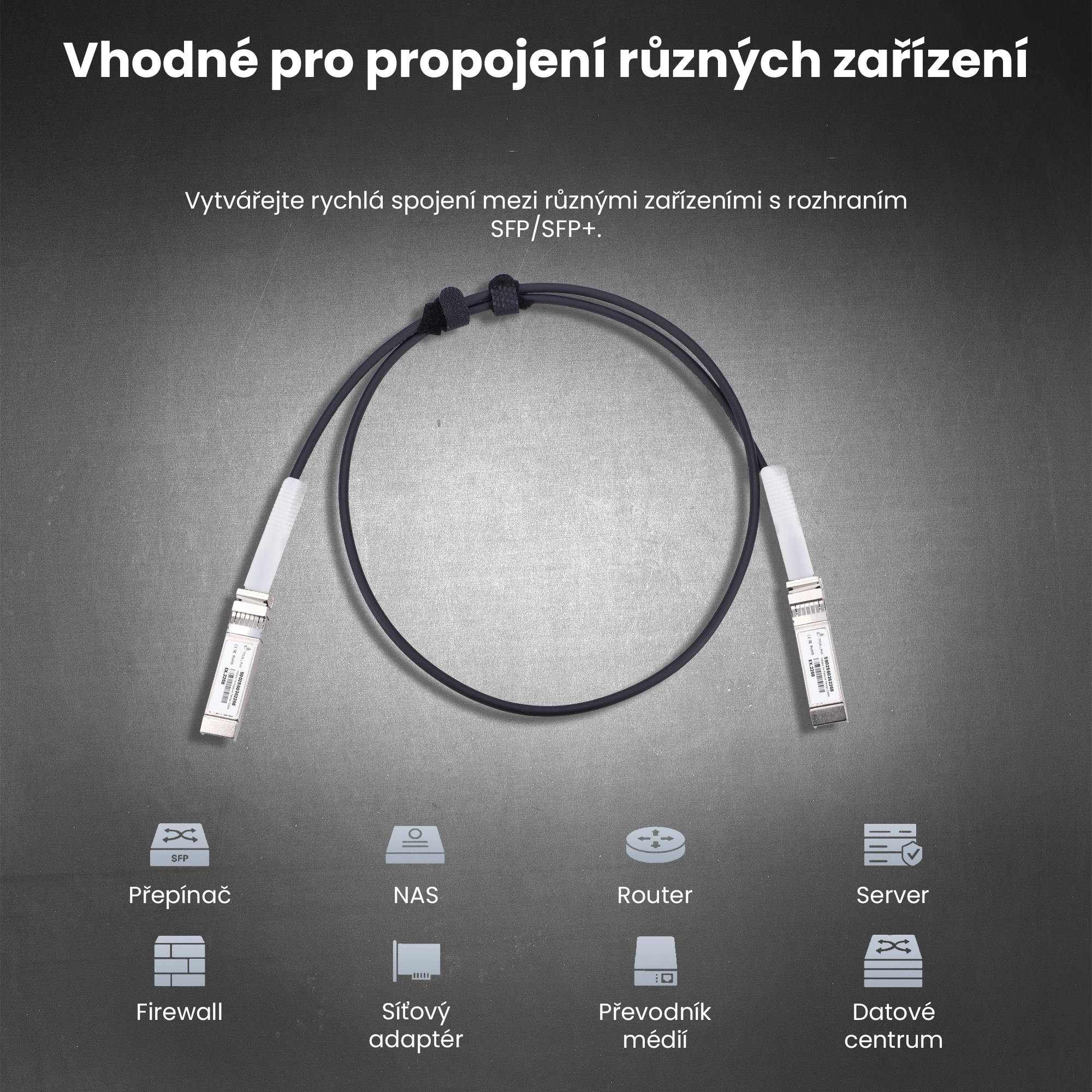 KABEL SFP DAC 10G 1M AVG30 PASIVN&Iacute;