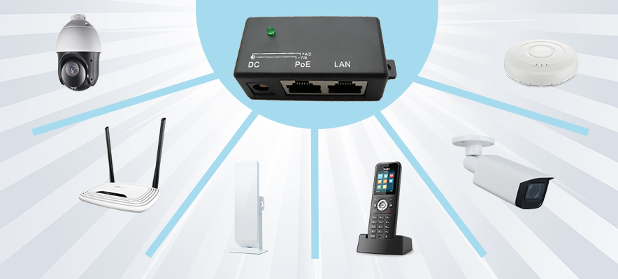 INIETTORE POE 1 PORTA GIGABIT