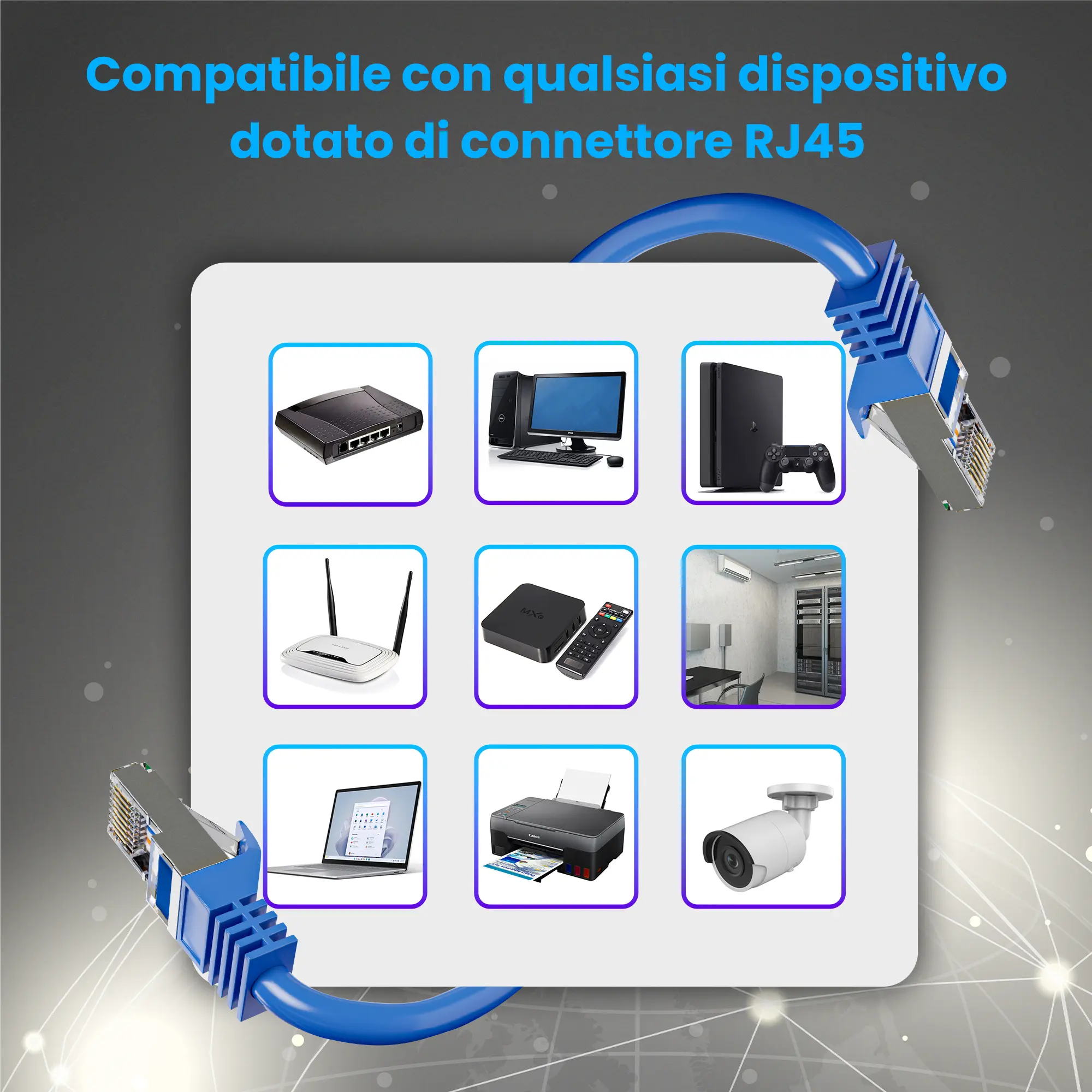 cavo adattatore 6a sftp 2m rj45