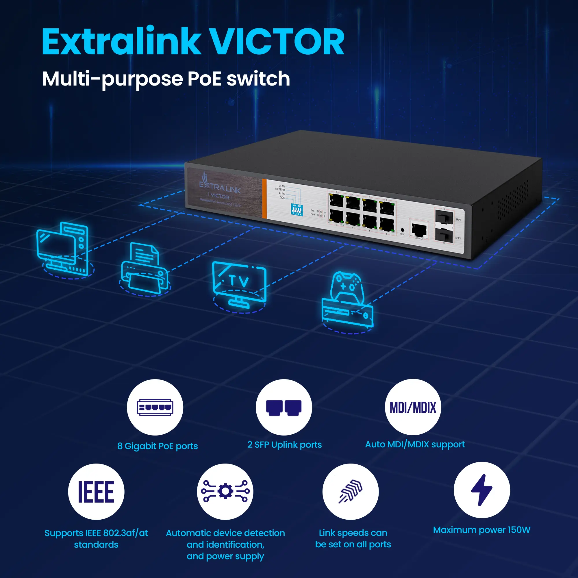 Extralink poe switch victor