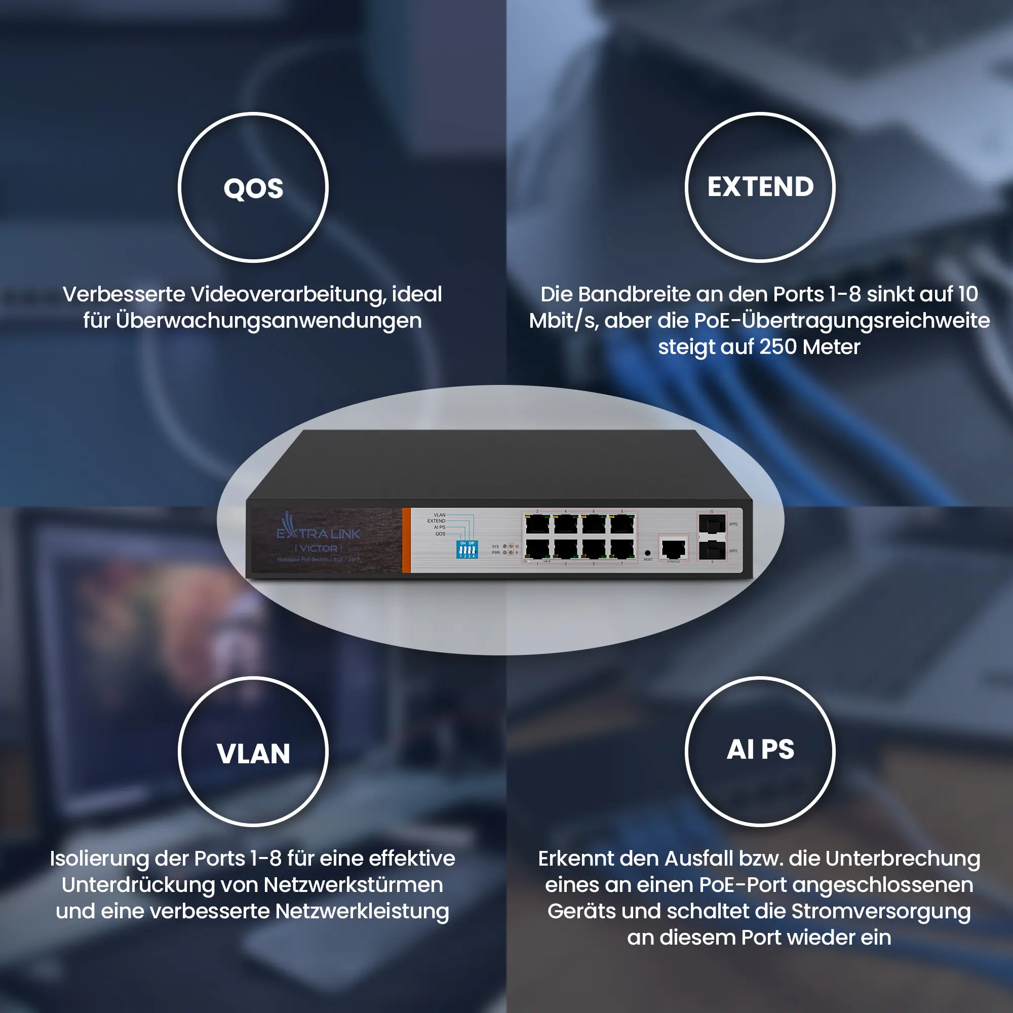 PoE-Switch Gigabit SFP Extralink