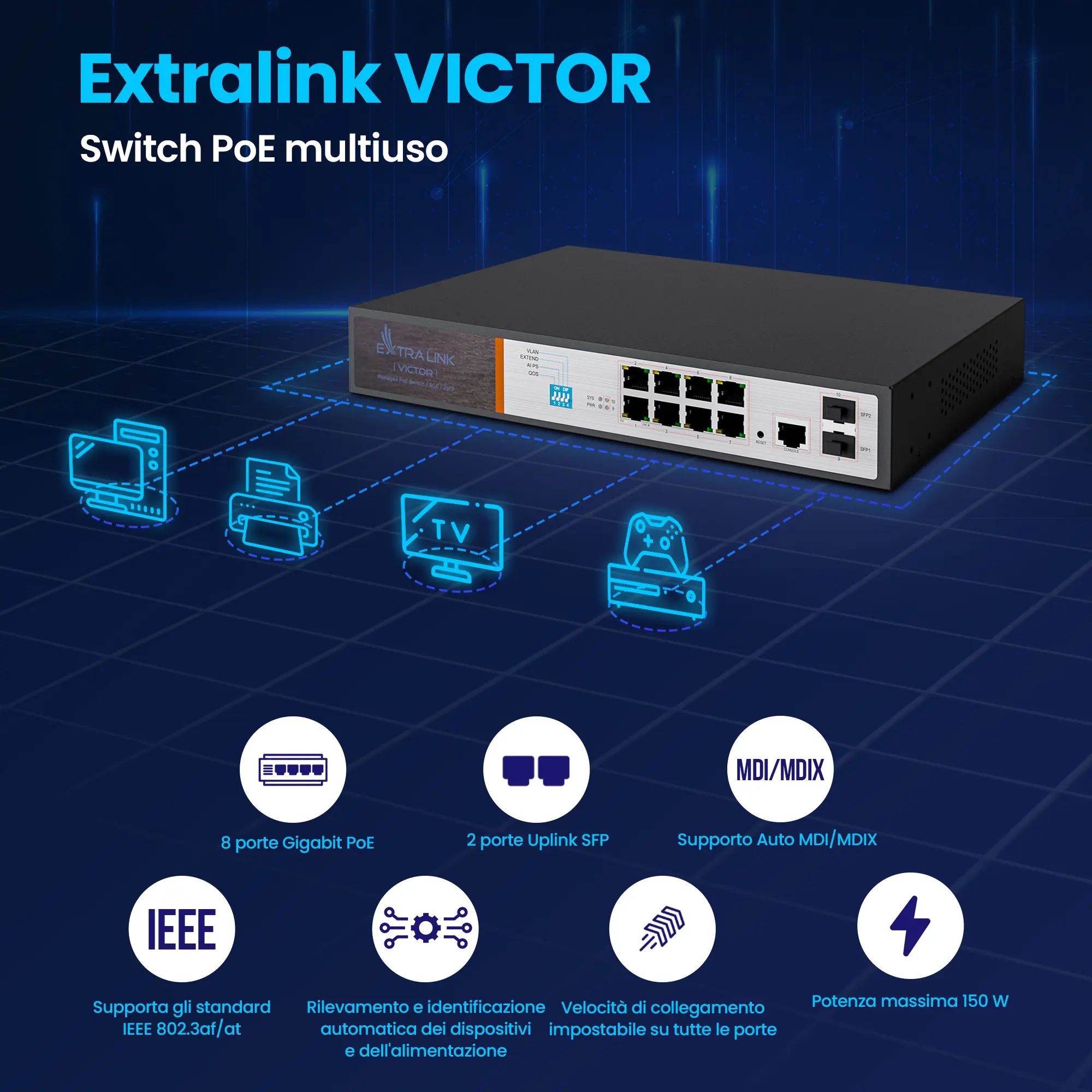 Extralink poe switch victor