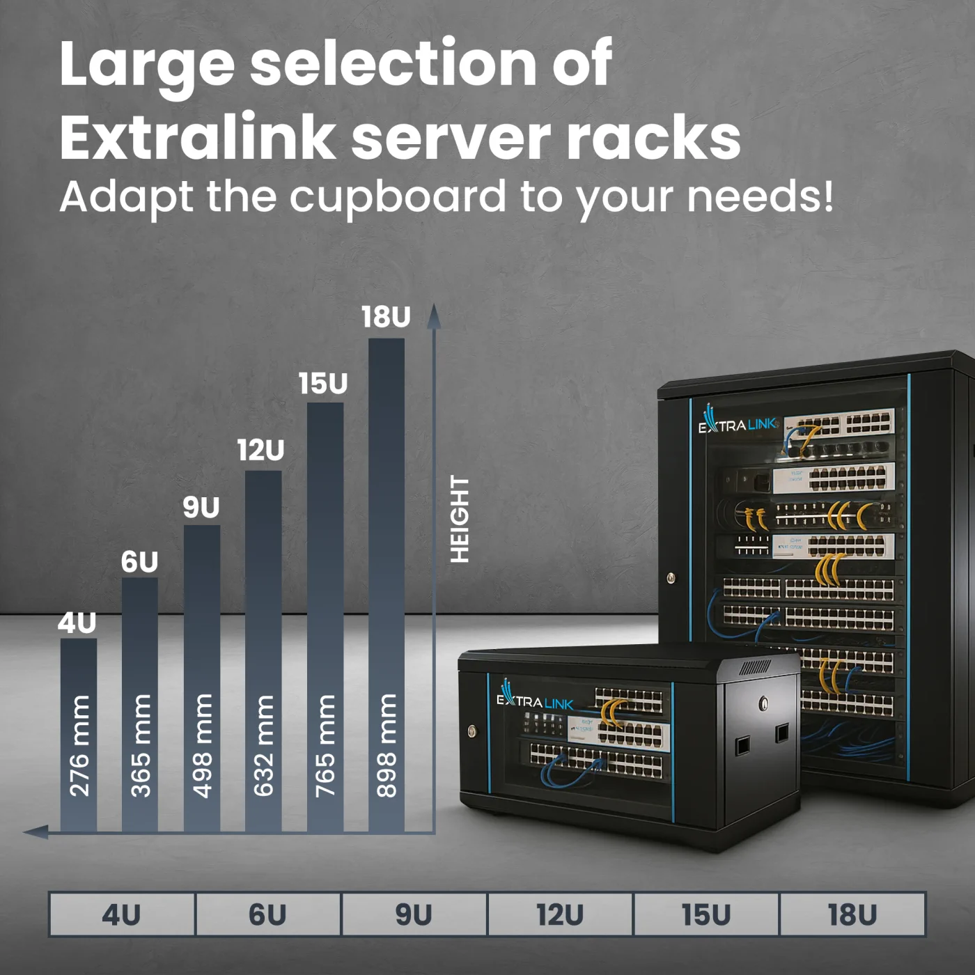 Extralink 9U 600x600 Nero | armadio rack | montaggio a parete