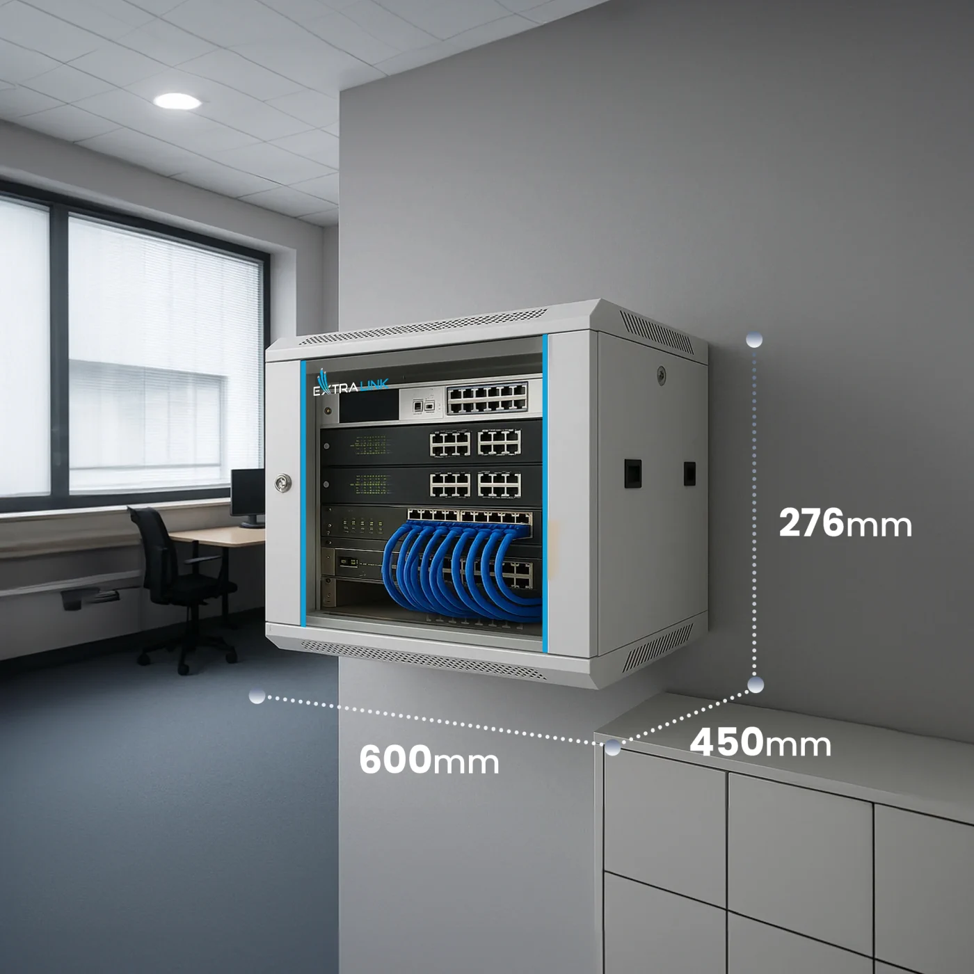 EXTRALINK 4U 600X450 WALL-MOUNTED