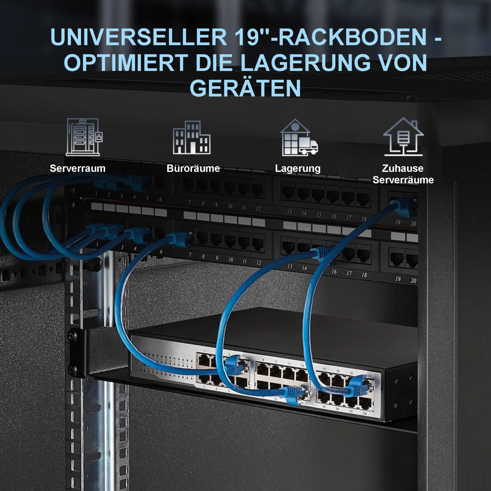 Extralink 1U 250mm Schwarz | Fachboden | 19