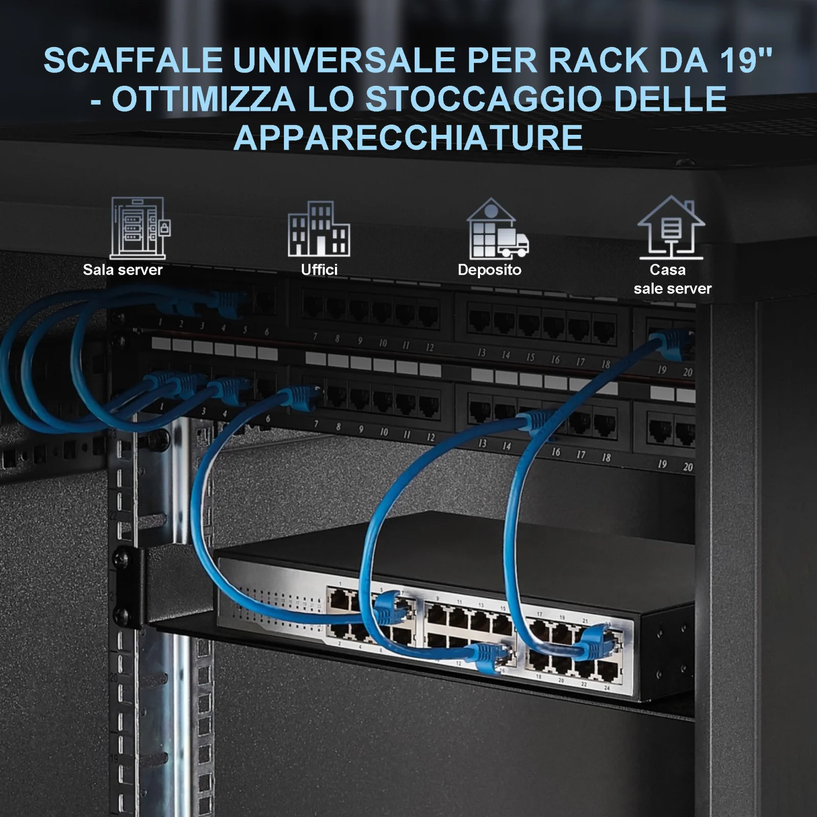 Extralink 1U 250mm Nero | scaffale | 19