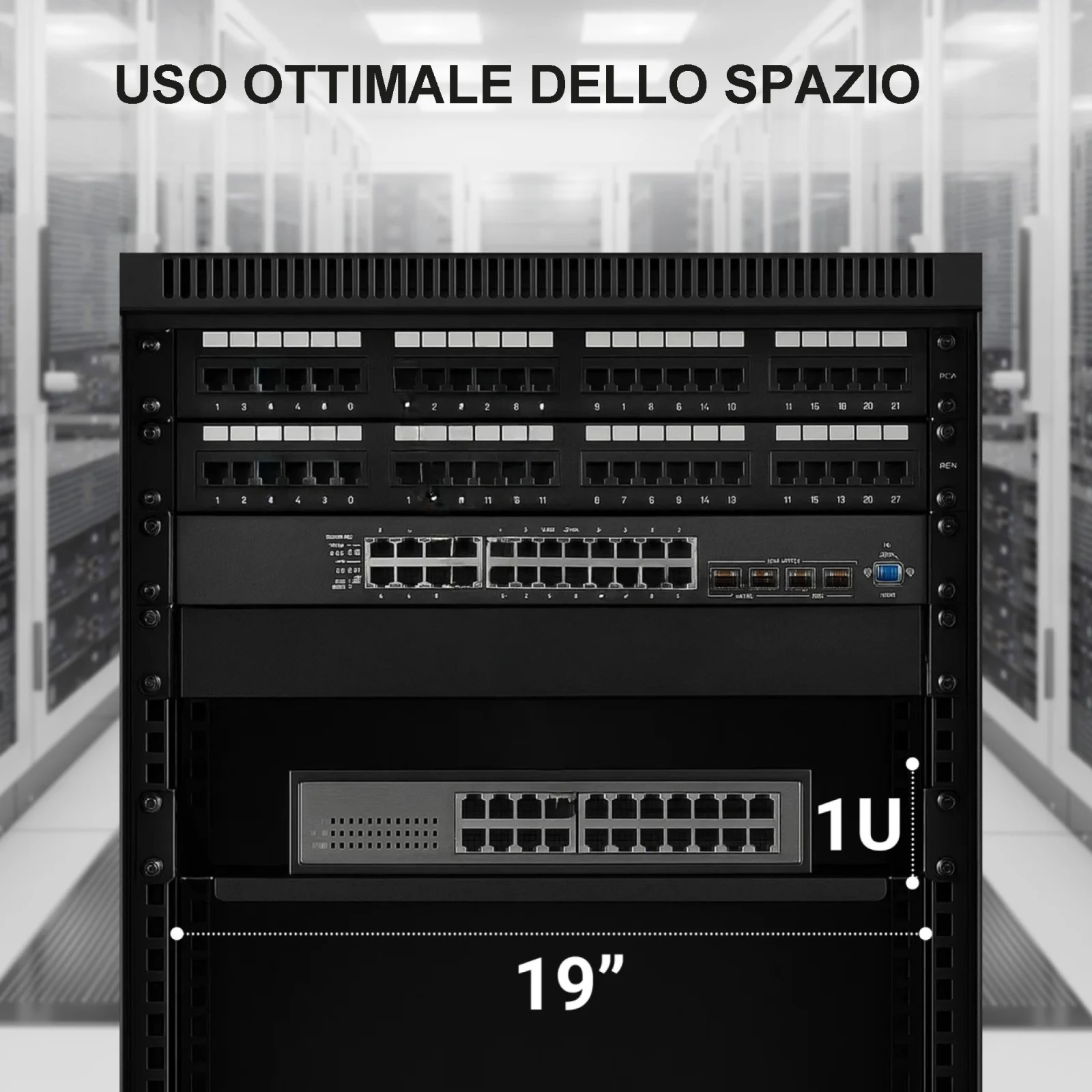 Extralink 1U 250mm Nero | scaffale | 19