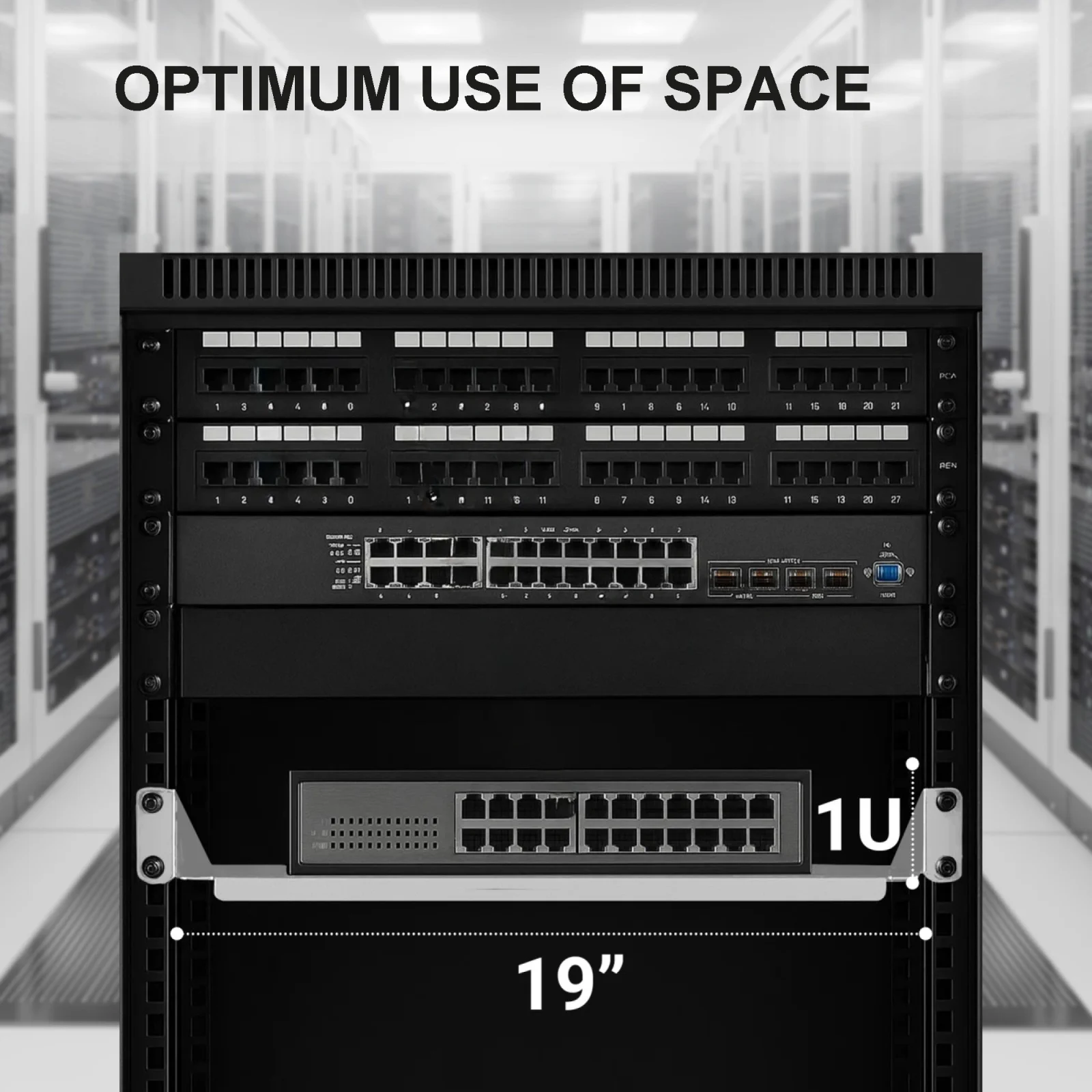 Extralink 1U 250mm Szara | Półka | 19