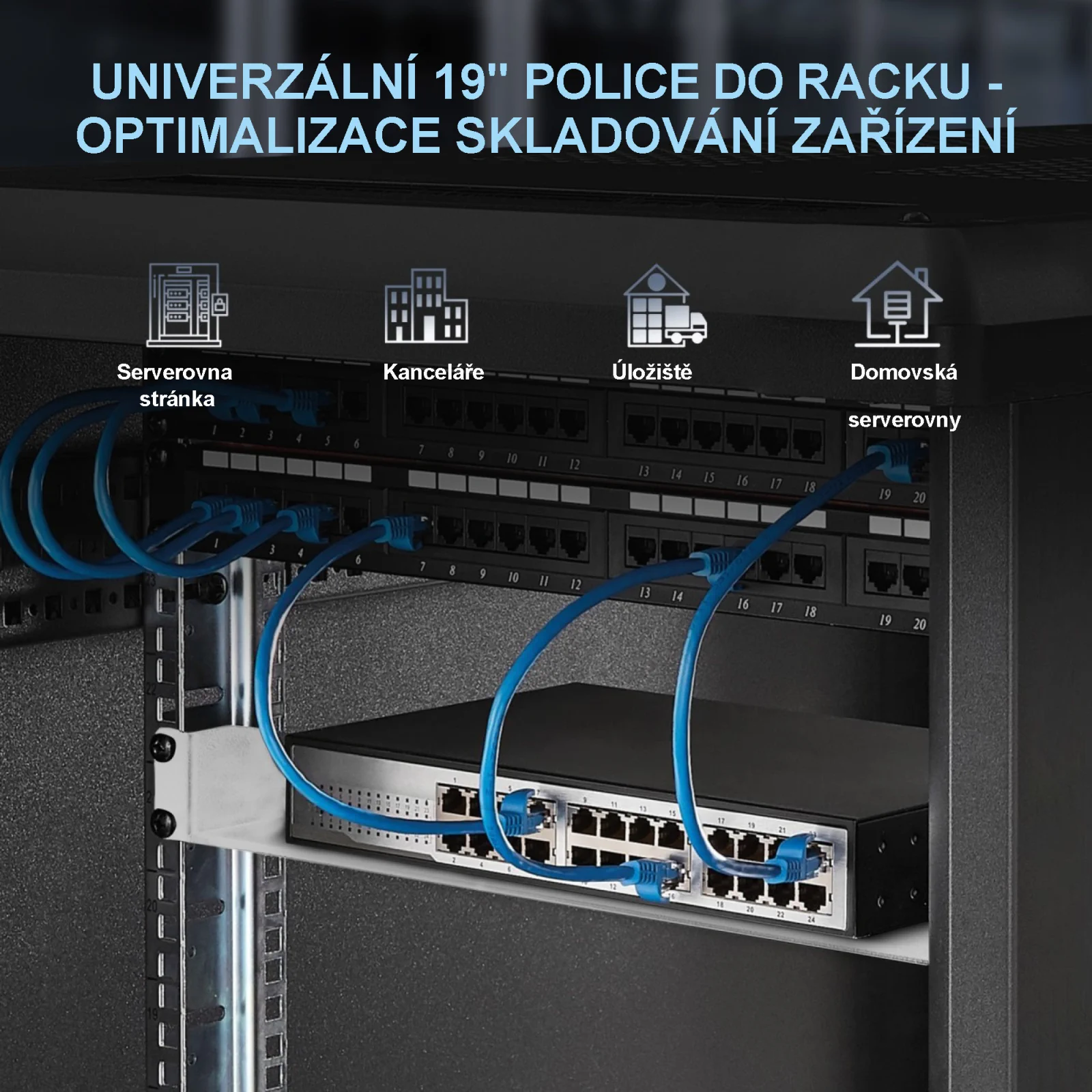Extralink 1U 250mm &scaron;ed&aacute; | police | 19