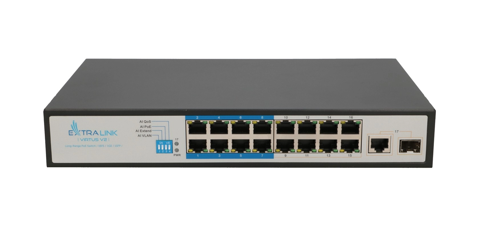 Virtus ver.2 16 portů rychlý ethernet poe 1x combo