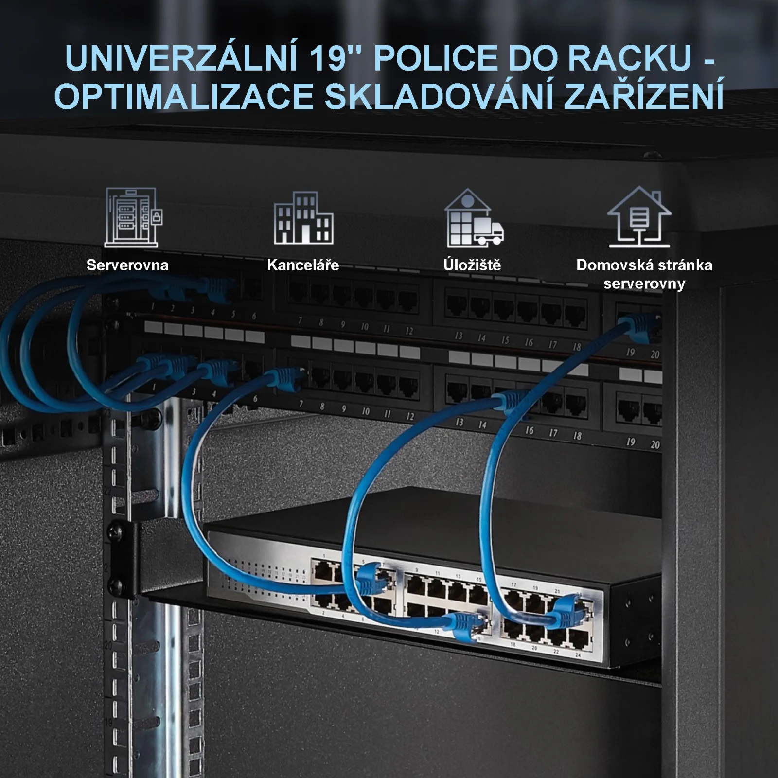 Extralink 1U 300mm Black | police | 19
