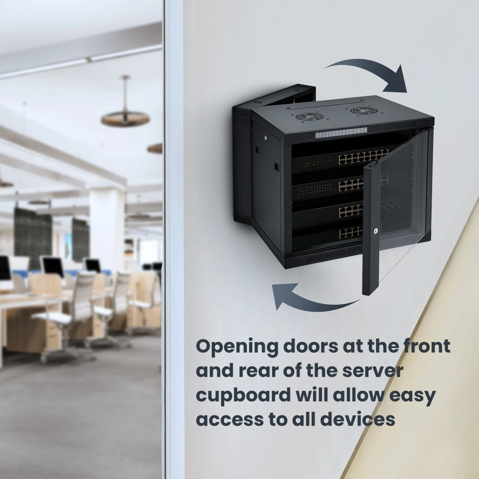 Extralink 12U 600x600 AZH Black | шкаф для стойки | настенный, двухсекционный