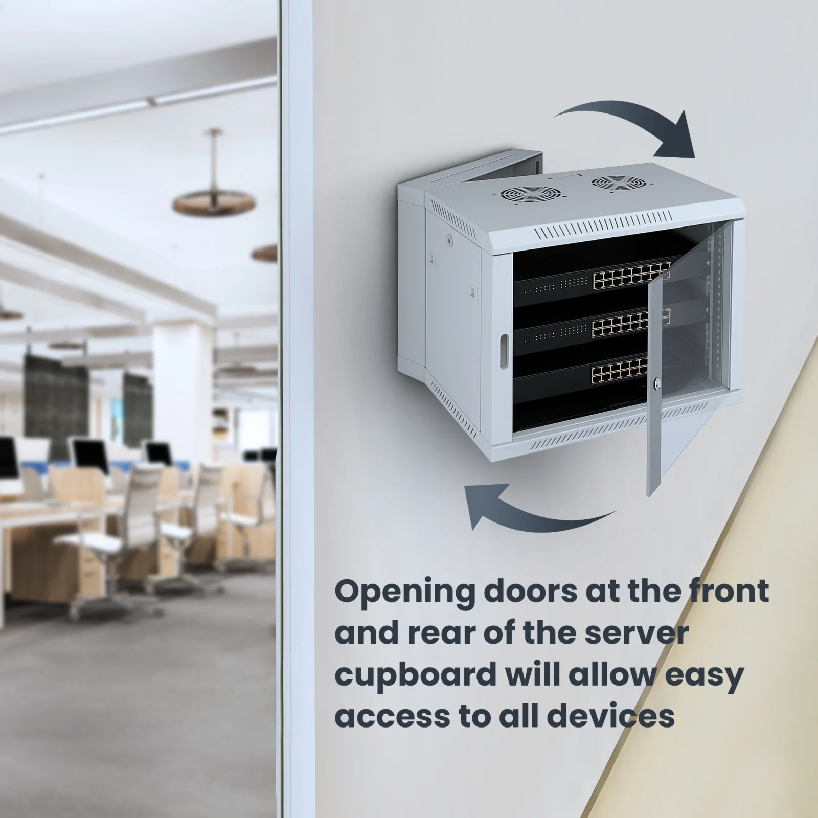 Extralink 12U 600x600 AZH Szara | Szafa rack | montowana na ścianie, dwusekcyjna