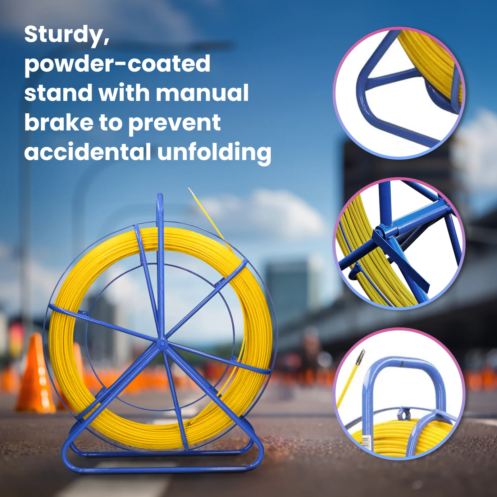 Extralink Pilot 6mm 100m | FRP fibra de vidrio, dia. 6mm, longitud 100m, amarillo