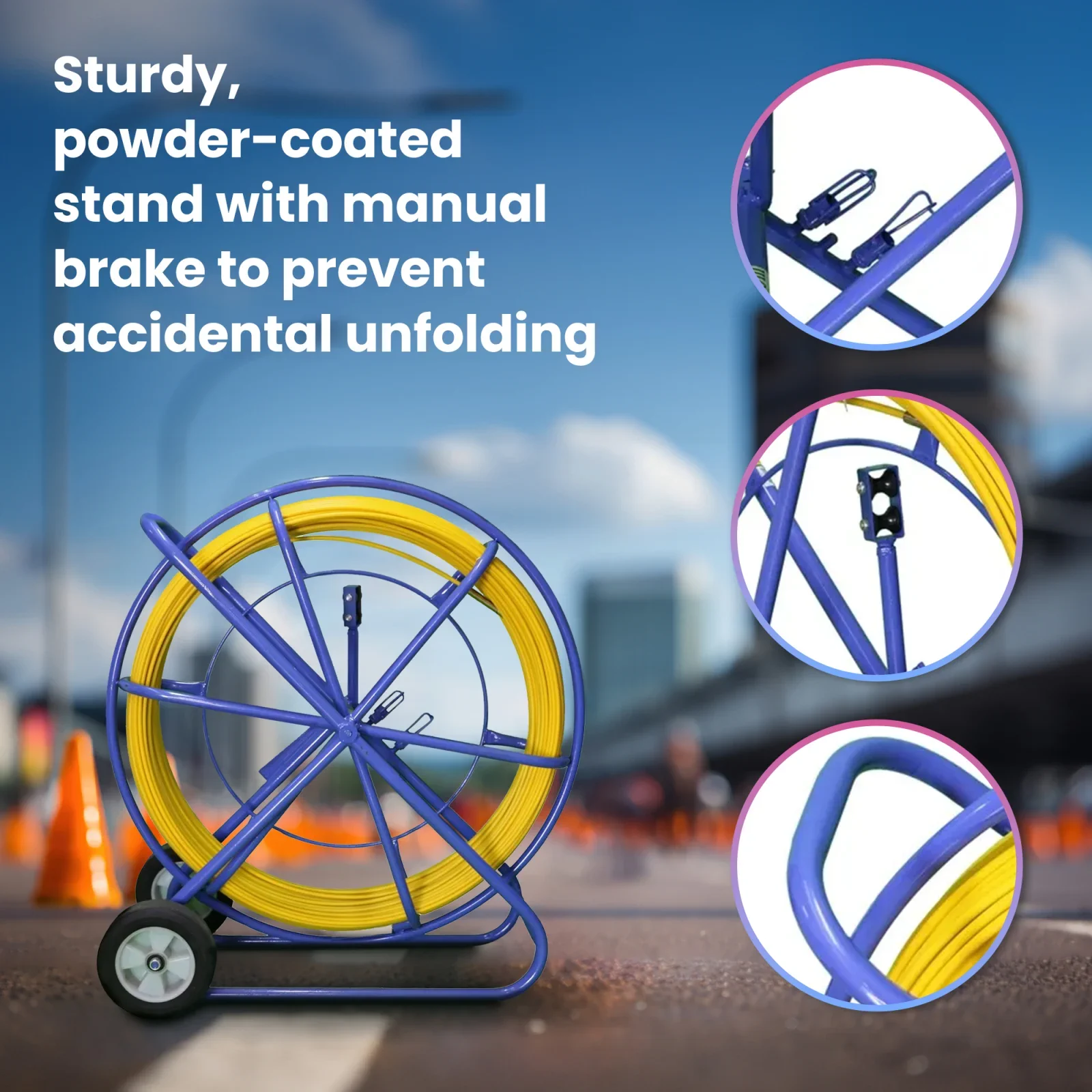 Extralink Pilot 11mm 200m | FRP fibra de vidrio, dia. 11mm, longitud 200m, amarillo