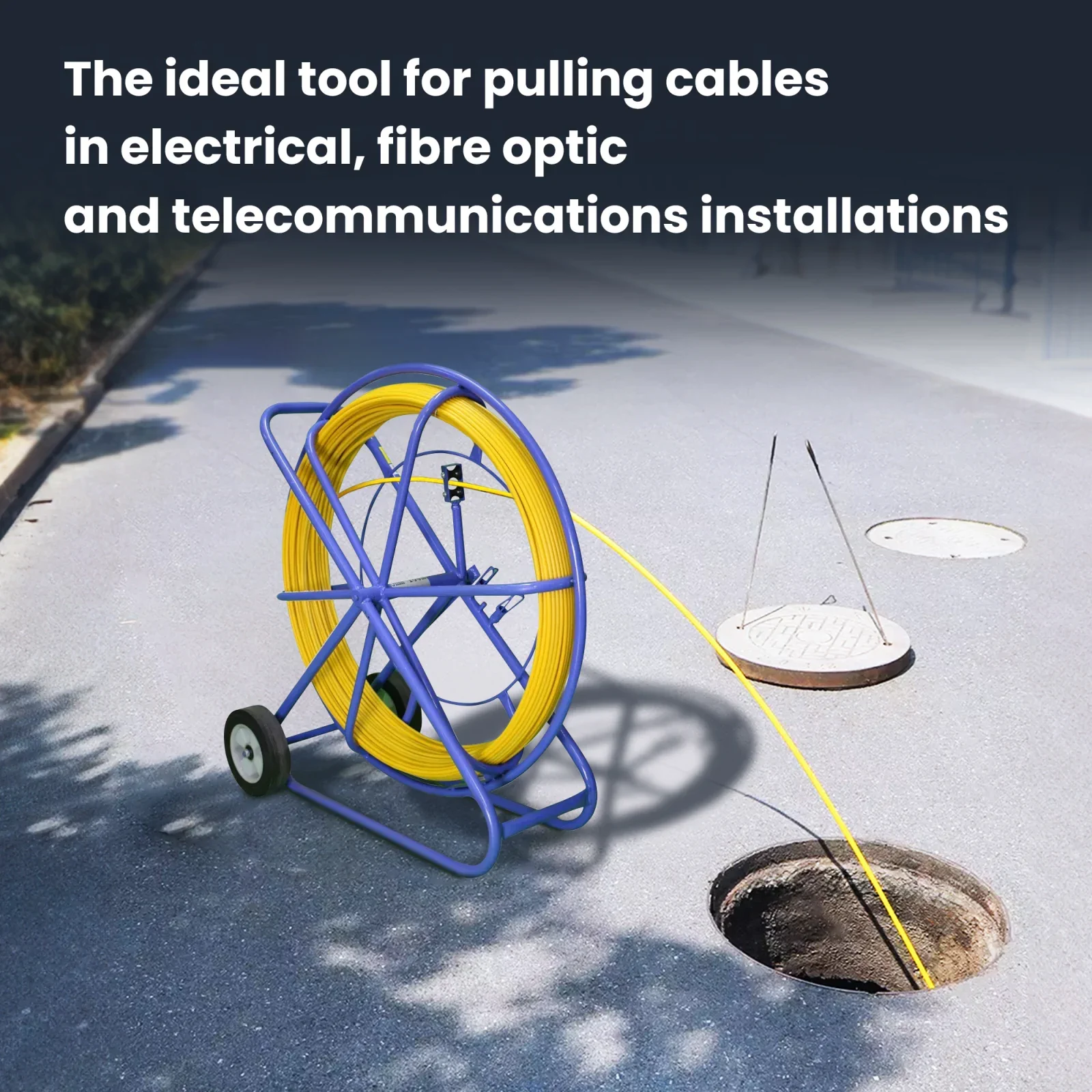 Extralink Pilot 13mm 150m | Fibra de vidro FRP, diâmetro 13mm, comprimento 150m, amarelo