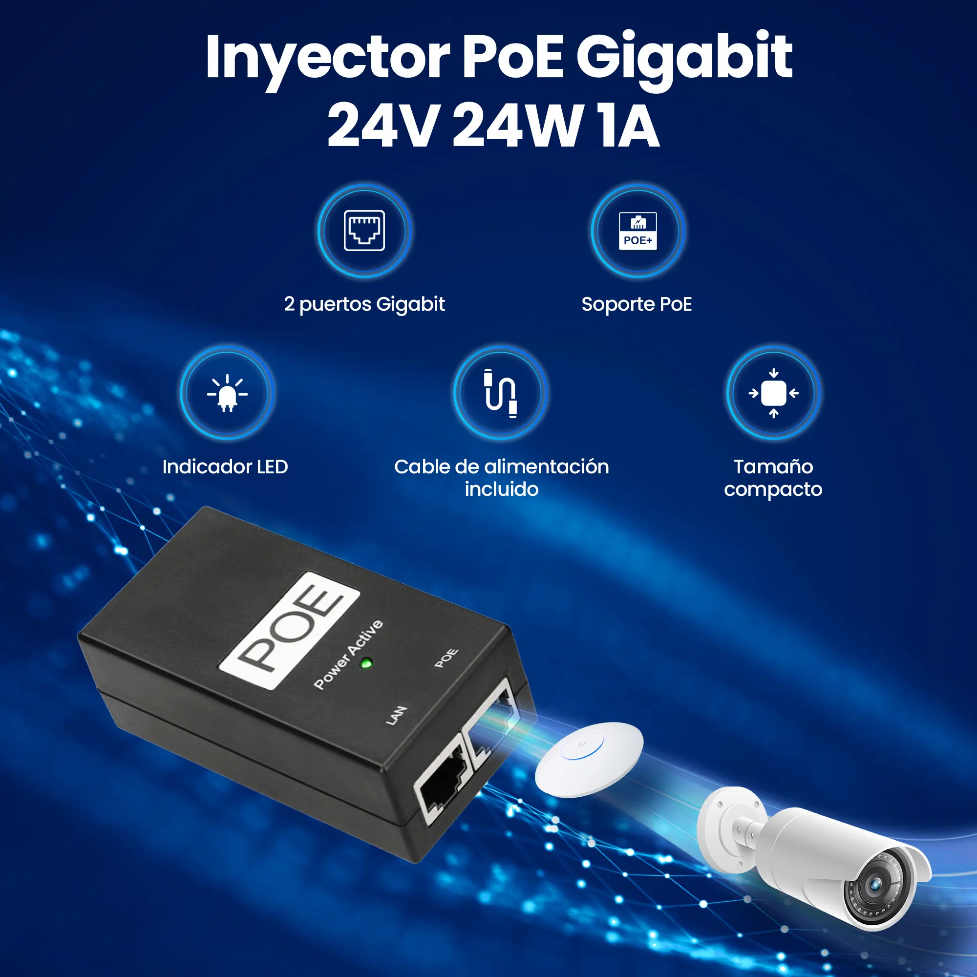 adaptador de corriente con cable ac 24v 1A 24W