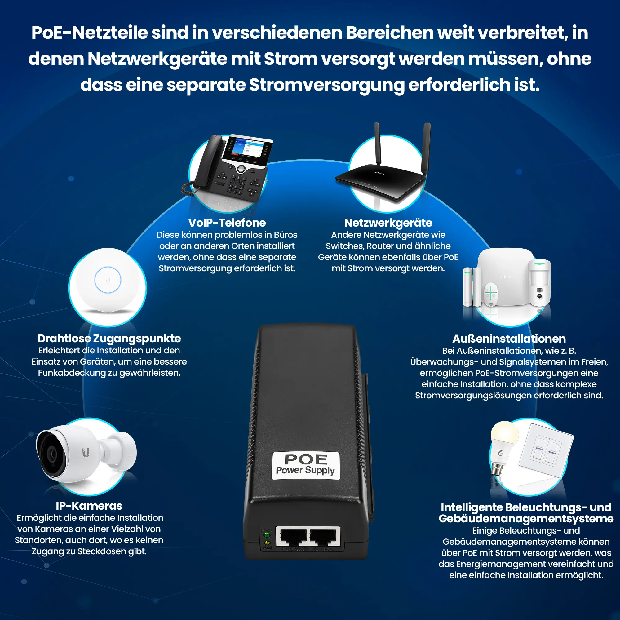 EXTRALINK POE-48-48W 48V 48W 1A GIGABIT STROMADAPTER MIT AC KABEL 802.3AF/AT