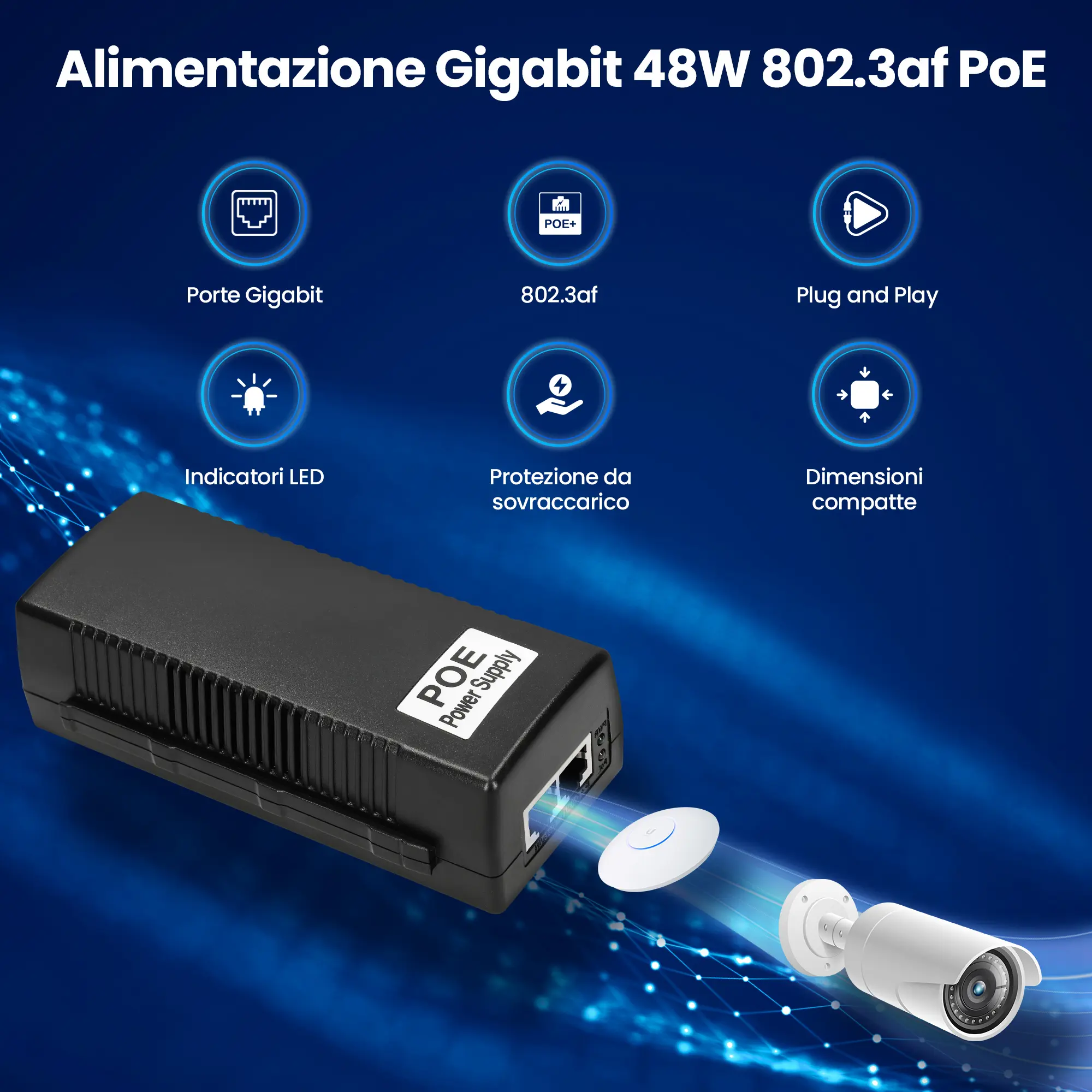 Alimentazione poe 48v 1A 48W