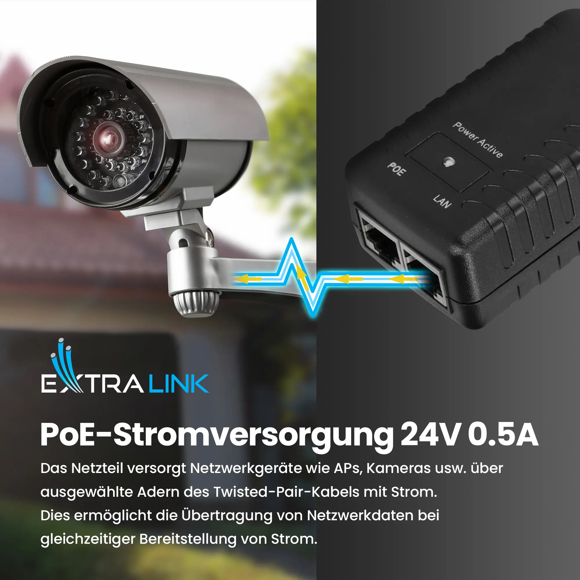 EXTRALINK POE-24-12W 24V 12W 0.5A NETZTEIL STECKER