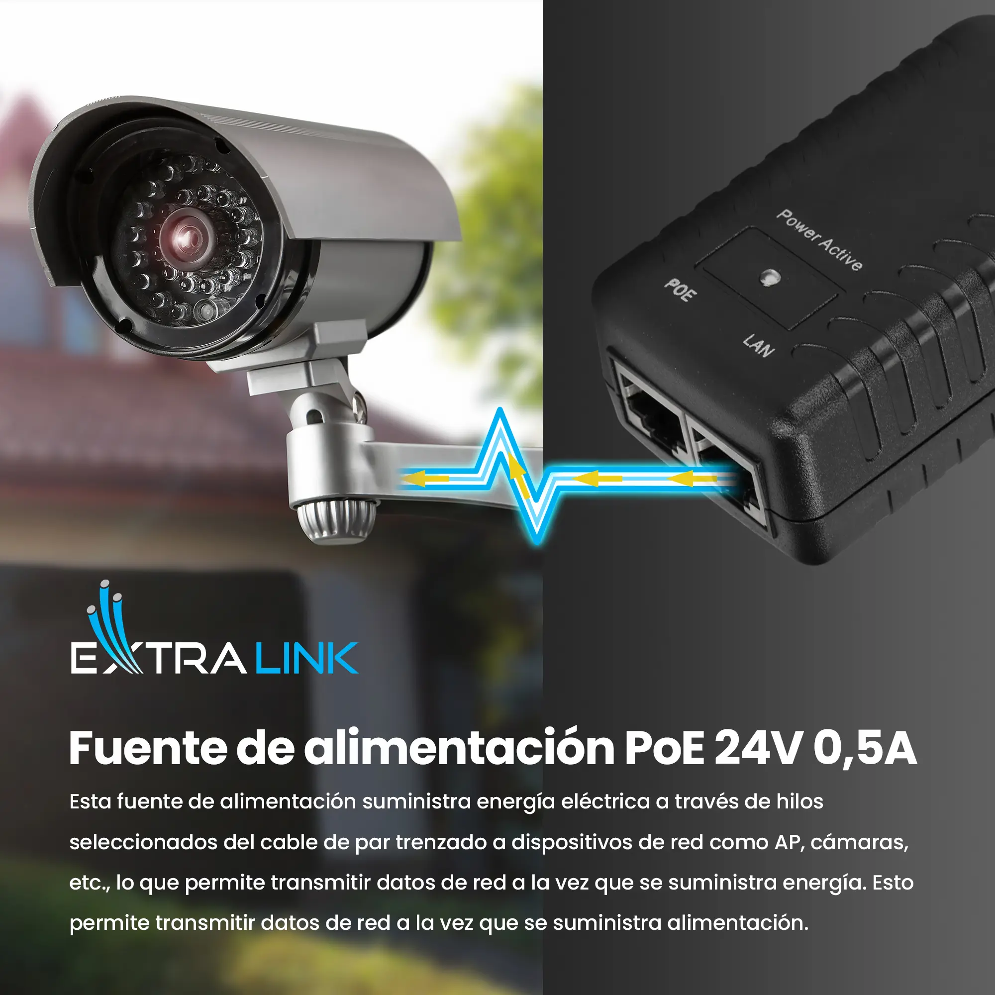 EXTRALINK POE-24-12W 24V 12W 0,5A ADAPTADOR DE CORRIENTE ENCHUFE DE PARED