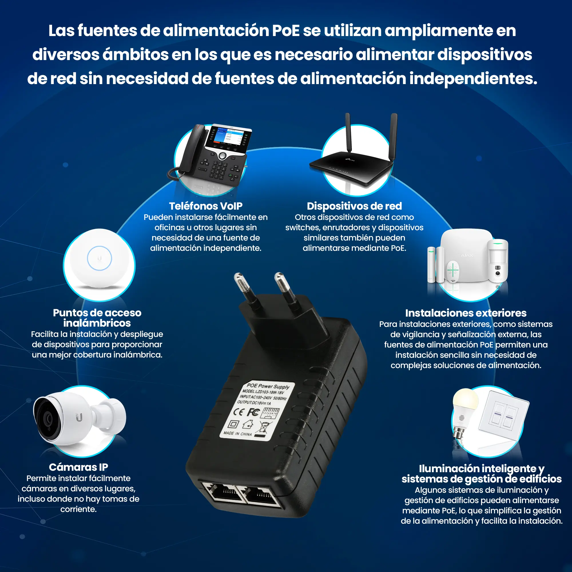 EXTRALINK POE-24-12W 24V 12W 0,5A ADAPTADOR DE CORRIENTE ENCHUFE DE PARED