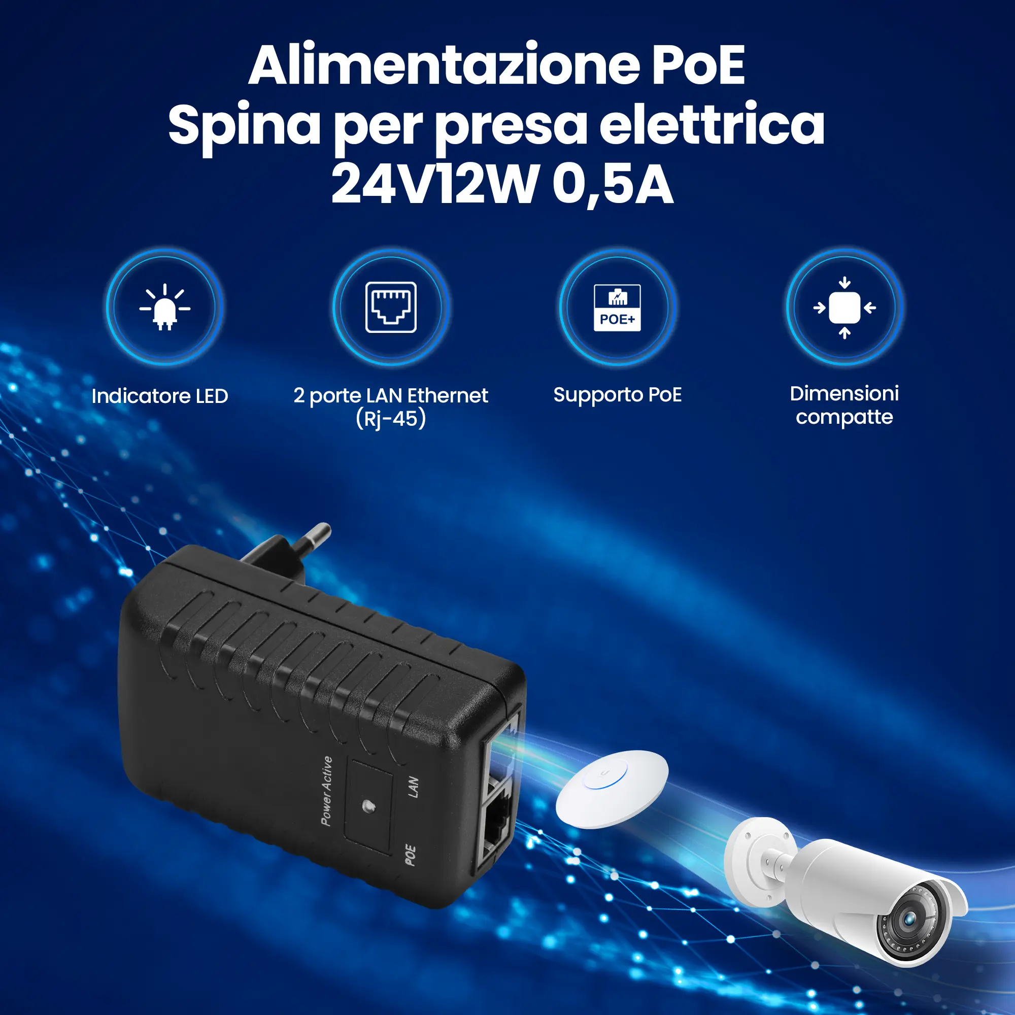 alimentatore poe 24v 0,5A 12W