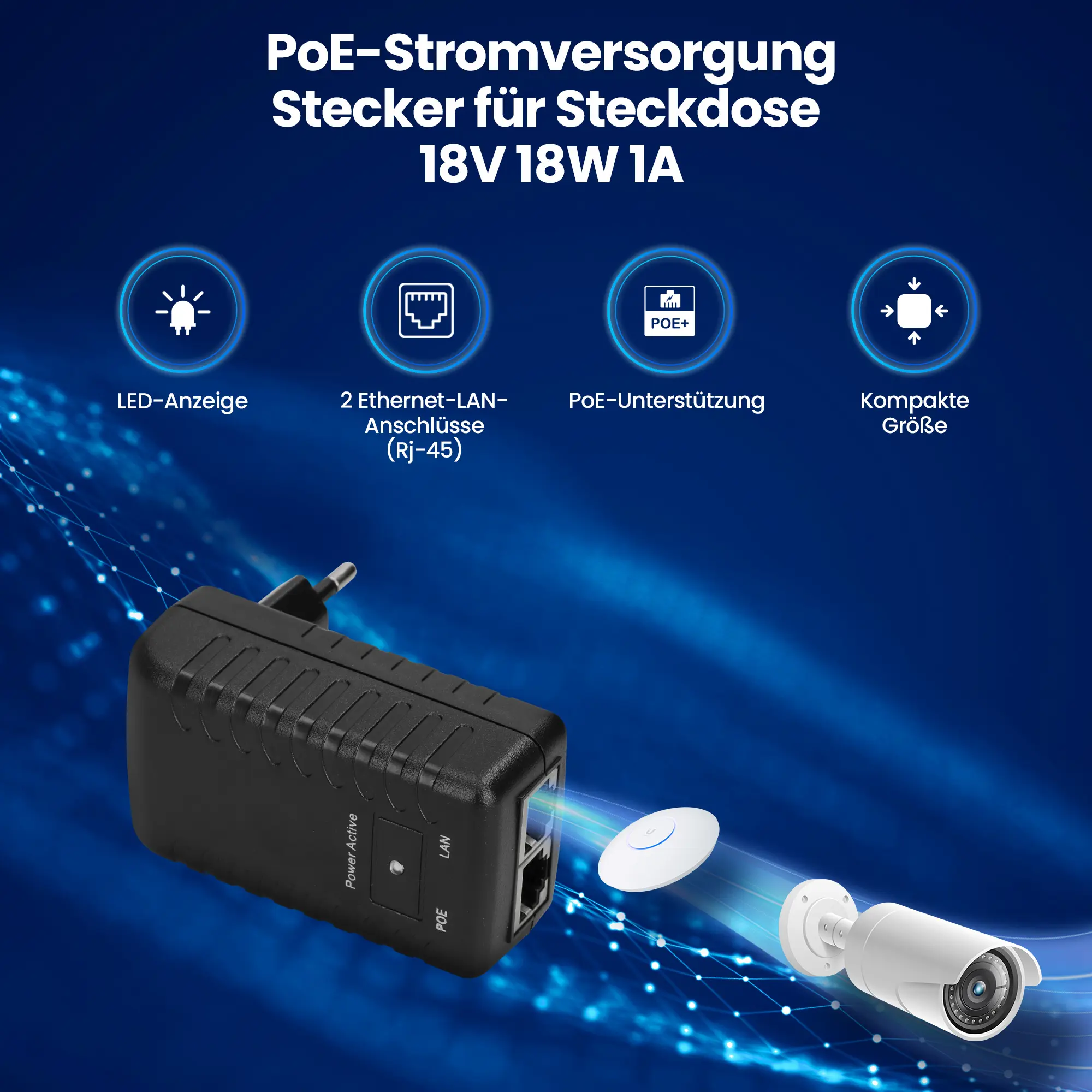 poe stromversorgung 18v 1A 18W