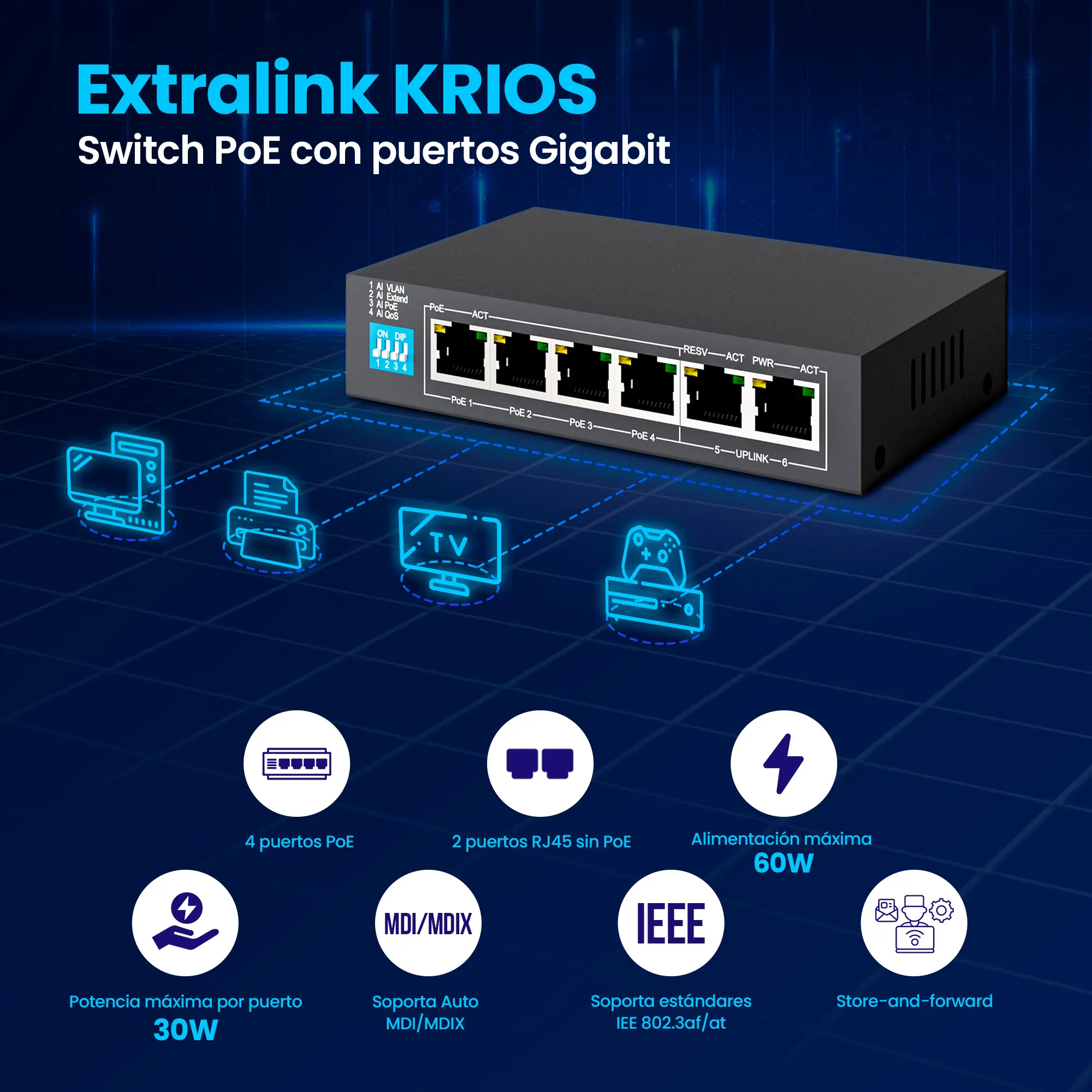Extralink Krios Switch PoE