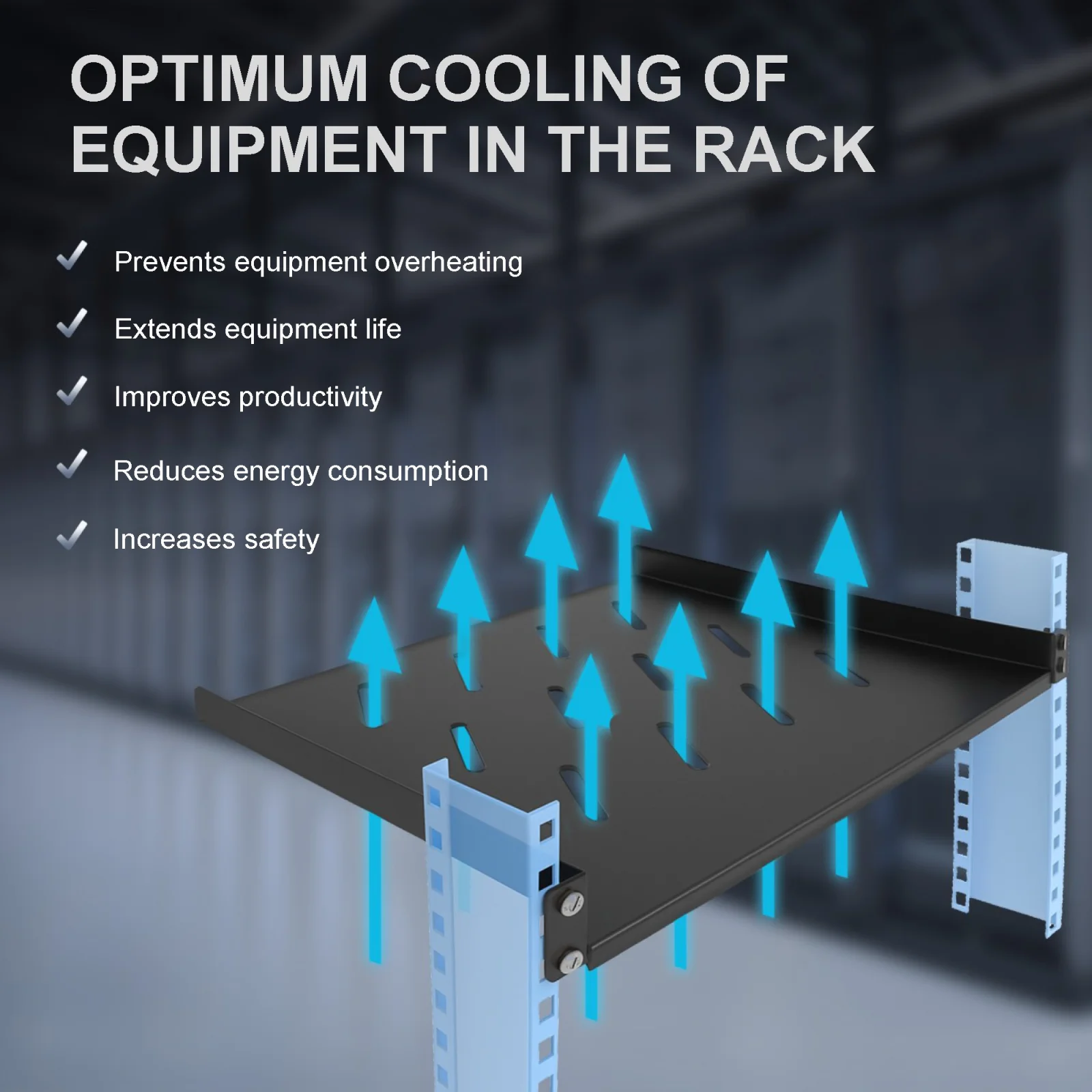 Extralink 1U 350mm Czarna | Półka | 19