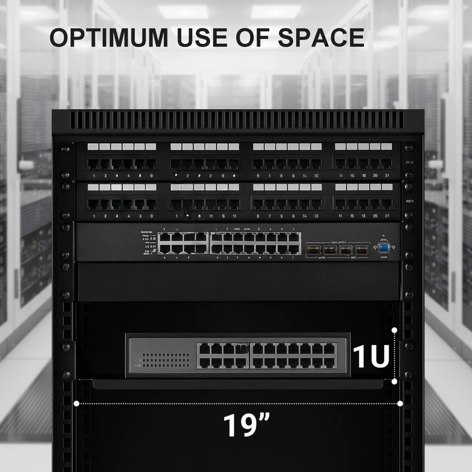 Extralink 1U 350mm Czarna | Półka | 19