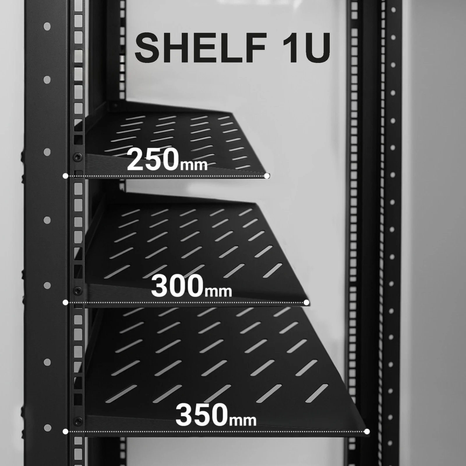 Extralink 1U 350mm Czarna | Półka | 19