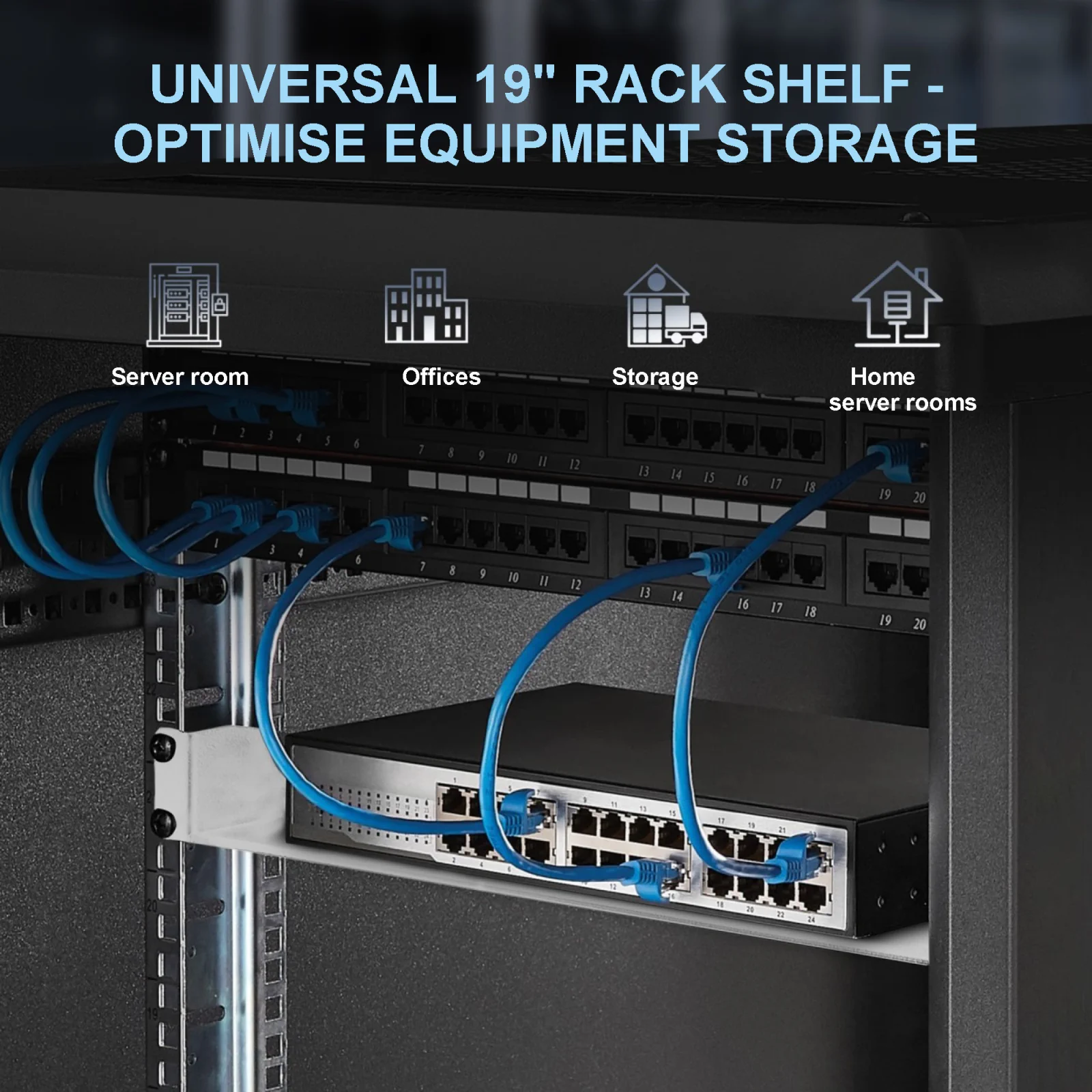 Extralink 1U 350mm Szara | Półka | 19