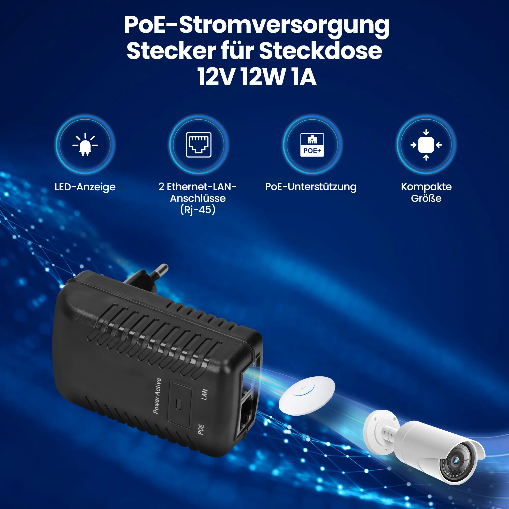 poe stromversorgung 12v 1A 12W