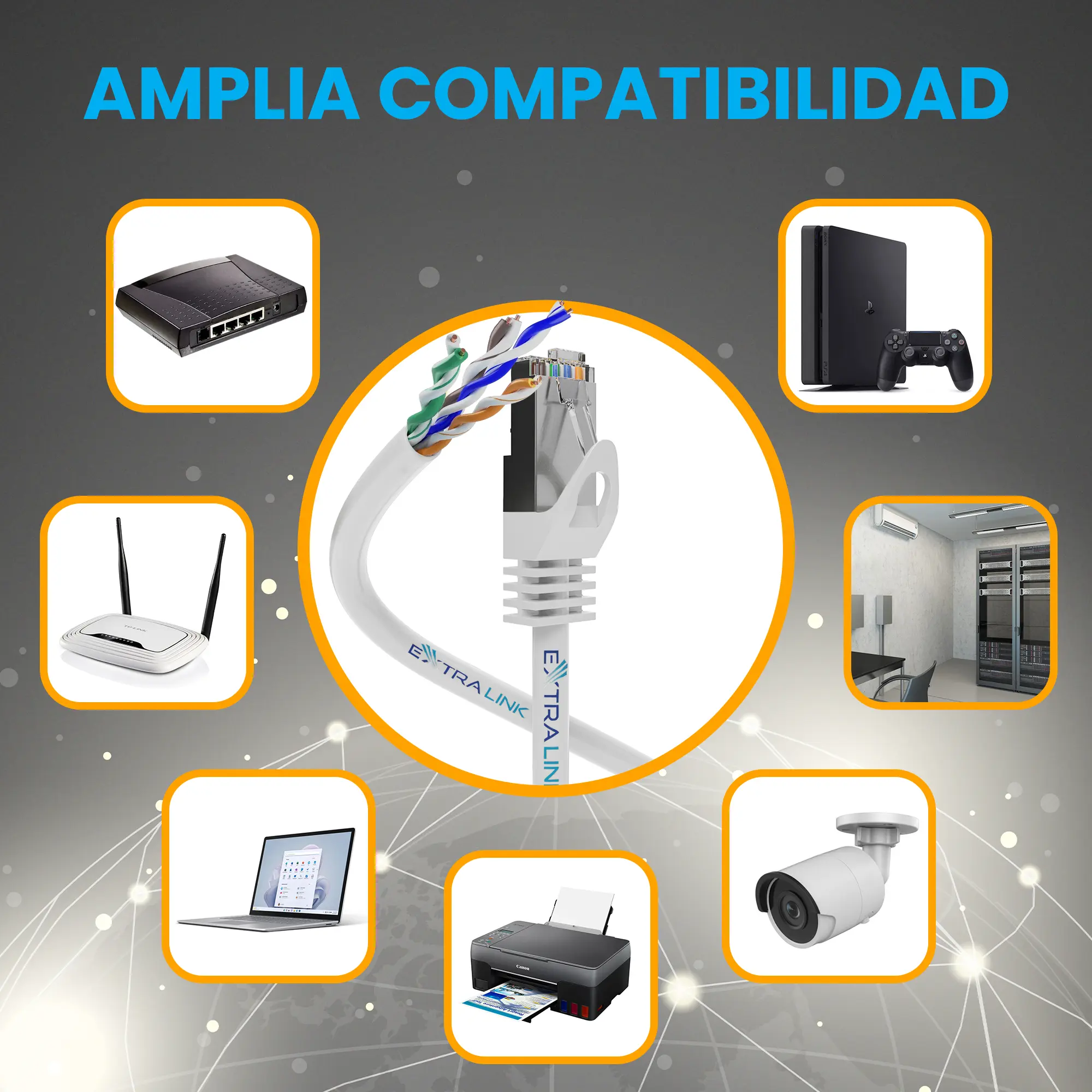 EXTRALINK CAT5E FTP (F/UTP) V2 PAR TRENZADO EXTERIOR 500M