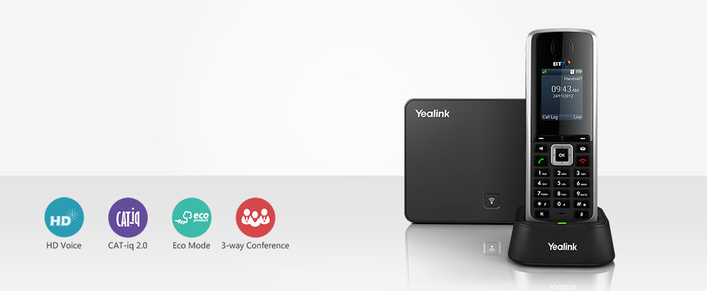 YEALINK W52P VOIP WIRELESS IP DECT TELEFONE COM IP DECT PO BASE POWER SUPPL