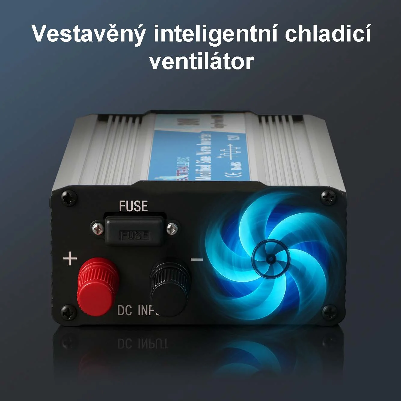 EXTRALINK MĚNIČ NAPĚTÍ DO AUTA 12V - 230V, 300W, MODIFIKOVANÁ SINUSOVKA OPIM-300W