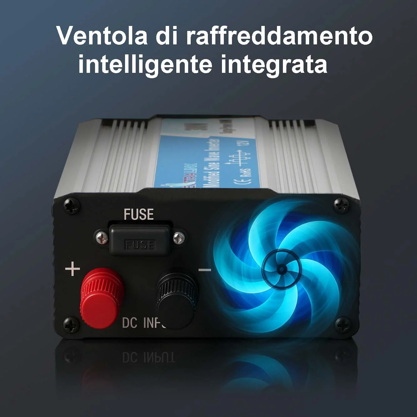 CONVERTITORE DI TENSIONE PER AUTO EXTRALINK 12V - 230V, 300W, SINUSOIDALE MODIFICATO OPIM-300W