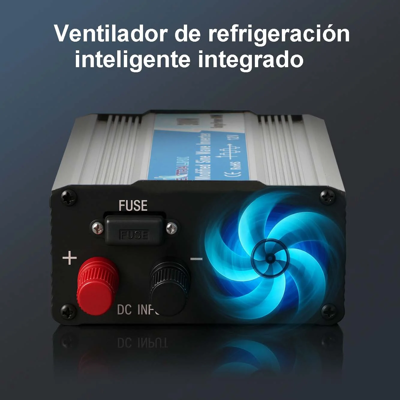 CONVERTIDOR DE TENSI&Oacute;N EXTRALINK 12V - 230V, 1000W, SINUSOIDAL MODIFICADO OPIM-1000W