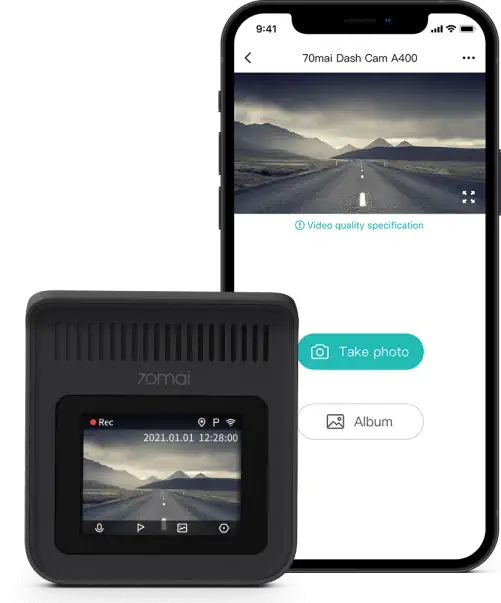 XIAOMI 70MAI DUAL DASH CAM A400 + REAR CAM RC09 SET GRAY