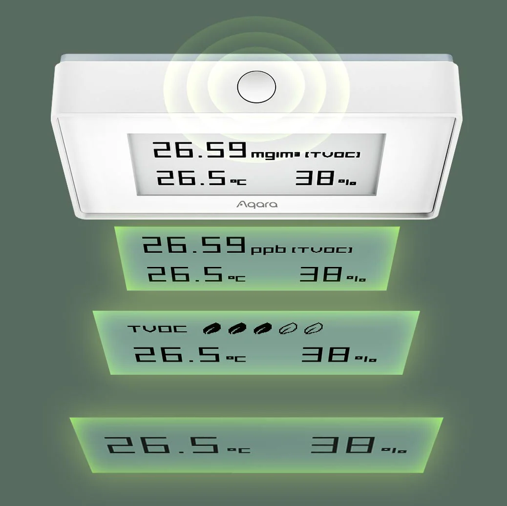XIAOMI AQARA TVOC MONITOR DE QUALIDADE DO AR AAQS-S01