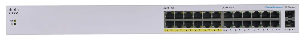 CISCO CBS110-24PP 24-PORTOVÝ 10/100/1000 SPÍNAČ S 12 POE PORTY, 100W, NEMANAGEMENT