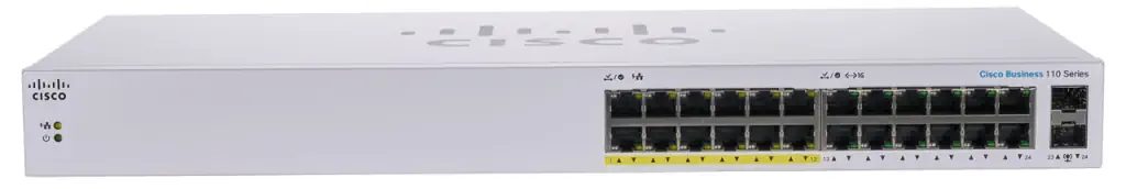 CISCO CBS110-24PP 24-PORTOVÝ 10/100/1000 SPÍNAČ S 12 POE PORTY, 100W, NEMANAGEMENT