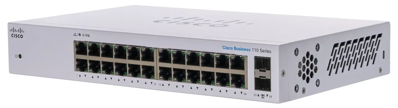 CISCO CBS110-24T 24-PORT 10/100/1000 SWITCH, UNVERWALTET